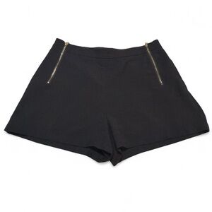 Forever 21 Black High Waist Shorts with Gold Zippers